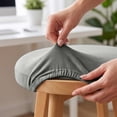 thumbnail image 4 of Virelaxpo Round Bar Stool Cover Elastic Textured Fabric Slipcover for Swivel Rolling Stools Seat Cushion Protector Stretch Fit for Beauty Salon Home Bar Office, 4 of 6