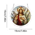 thumbnail image 3 of Aodebiao Stained Glass Sun Catcher Round Acrylic Window Ornament, Hanging Suncatcher for Indoor Outdoor Garden Patio Porch Decor, Metal Chain Included, Festive Light Filtering Home Decoration, 3 of 8