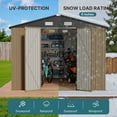 thumbnail image 4 of 10'x10' Outdoor Storage Shed, Lofka Large Metel Garden Shed with Double Lockable Door for Backyard|Patio,Brown, 4 of 8