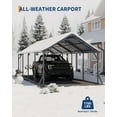 thumbnail image 4 of Studyset 11 ft x20 ft x9 ft Vertical Roof Metal Carport, Heavy Duty Steel Car Ports for All-Weather, for Full-Size Pickup Trucks, Boats, and Tractors, 4 of 6