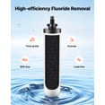 thumbnail image 3 of VEVOR Gravity-fed Water Filter System, 3G 304 Stainless-Steel Countertop Water Filtration System, Reduces Lead and up to 99% of Chlorine, with 2 Ceramic Carbon Filters, and Spigot,for Home Camping RV, 3 of 9