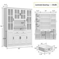 thumbnail image 4 of OXYLIFE 78.7 inch Bookcase Display Storage Cabinet Cupboard with 15 Shelves and Drawers, White (63" Wide), 4 of 8