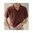 thumbnail image 6 of INCERUN Men's Lapel Knit Look Short Sleeve Henley POLOs Shirts Tops, 6 of 6