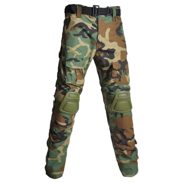Puntoco Pantalones casuales largos para hombre Pantalones casuales de camuflaje con bolsillos cargo de secado rápido Pantalones tácticos largos para hombre