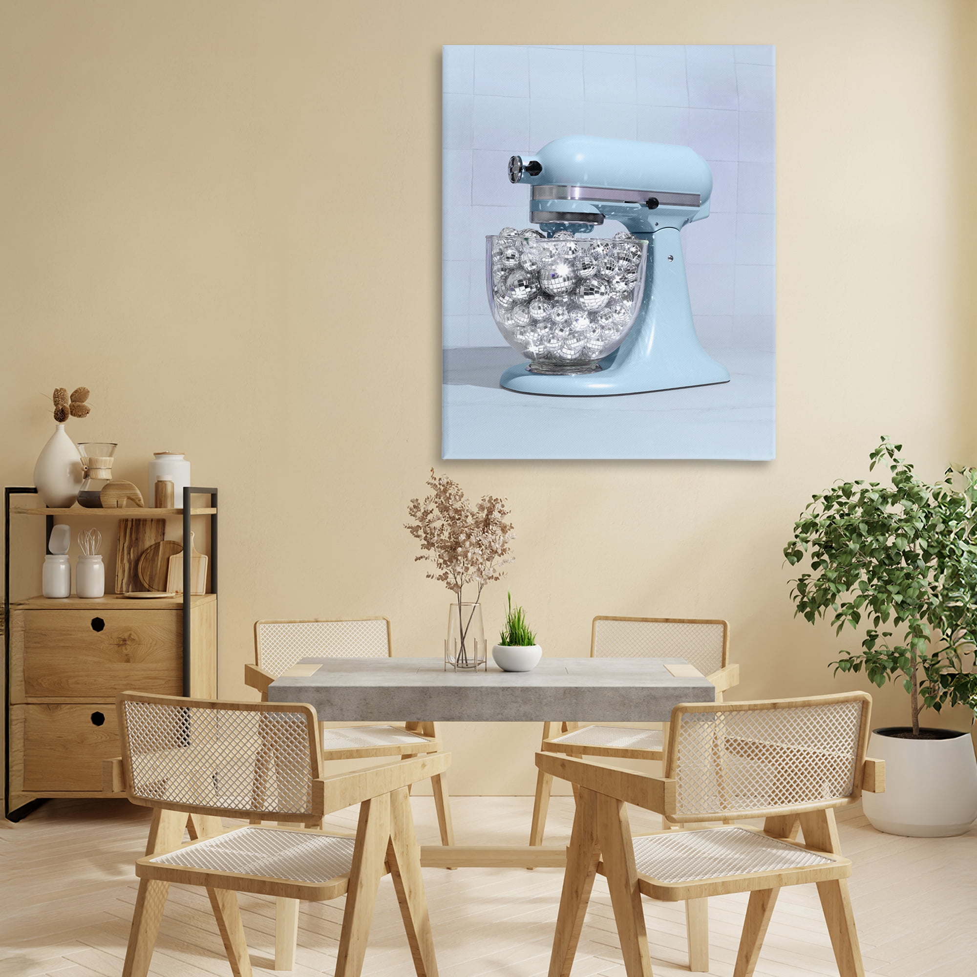 Stupell Industries Disco Kitchen Mixer over Blue Canvas Wall Art, design by LISH Creative