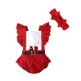 thumbnail image 2 of goowrom Bébé Filles Noël Romper, Manches Volantes, Couvre-Chefs Arc, 2 of 10