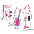 thumbnail image 3 of Guitar and Microphone Musical Toy set for Kids 3 4 to 9 – Adjustable Mic Stand, Flashing LED Lights, Remote Control, Pretend Play Instrument Kit for Girls, Boys & Toddlers (Pink), 3 of 6