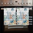 thumbnail image 2 of Teal Blue Coastal Kitchen Towels Set of 2, Water Absorbent Dish Towel, Summer Beach Starfish Shell Coral Nautical Vintage Decorative Hand Towels - Quick Drying Cloth for Cooking Baking, 18x28 Inch, 2 of 8