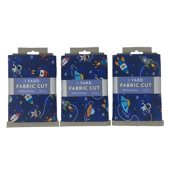 Fabric Tradtions 44" X 1 Yd 100% Cotton Space Craft Fabric, Multi-Color