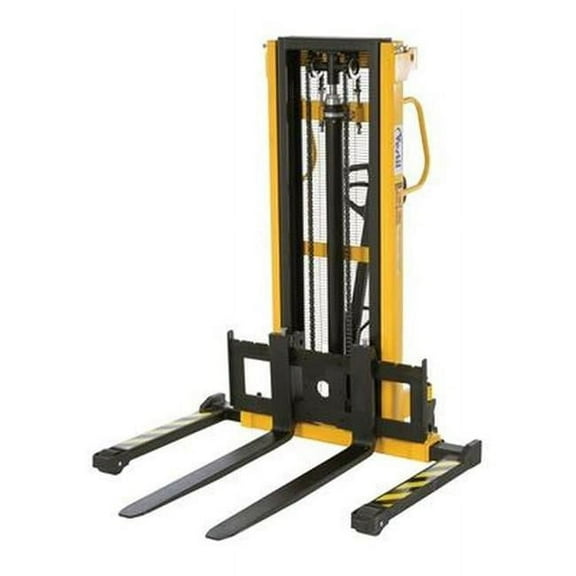 Vestil VHPS-2200-AA 2200 lbs Steel Manual Stacker Adjustable Forks & Legs - Black