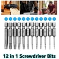 thumbnail image 4 of 12PCS Steel Tamper Proof Security Drill Bit Set Torx Screwdriver Flat Head 1/4" Hex, 4 of 15