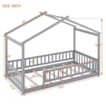 thumbnail image 5 of Tamaño doble cama de madera casa cama marco con cerca, para niños, adolescentes, niñas, niños, 5 of 5
