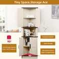 thumbnail image 3 of MIDODO Tall Storage Cabinet, Corner Cabinet Organizer with Barn Doors and Adjustable Shelves, Home farmhouse bookshelf Cabinet for Bathroom, Living room, 3 of 6