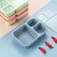 thumbnail image 3 of JeashCHAT Bento Lunch Box, 3 Compartments Plastic Lunch Containers, Reusable Meal Prep Containers with Lids, Bento Box Divided Picnic Box, 9.3'' x 6.1'' x 2.2'', Blue, 3 of 6