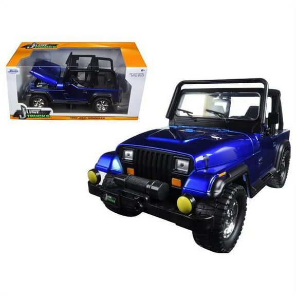1992 Jeep Wrangler Metallic Blue 1/24 Diecast Mode
