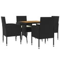thumbnail image 3 of vidaXL Patio Furniture Set Outdoor Table and Chair with Cushions Poly Rattan, 3 of 8