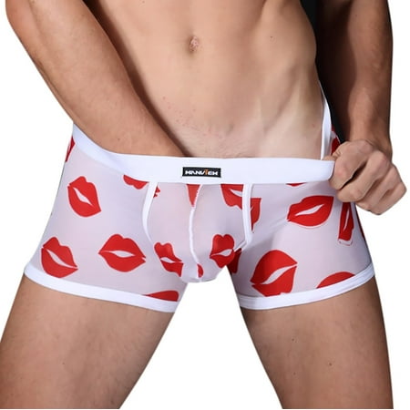 

Huachen Men s Sexy Underwear Sports Underwear Lips Printed Underwear