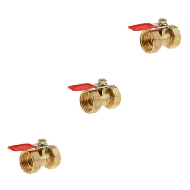 ZheElen Versatile Threaded Brass Ball Valve for Multiple Uses FF 20mm Red 3Set