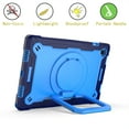 thumbnail image 5 of Kids Durable Handle Case for Samsung Galaxy Tab A9 8.7" 2023 SM-X110 / SM-X115, Silicone PC Heavy Duty Protection 360 Rotating Ring Stand/Adjustable Shoulder Strap for Tab A9, Navy/Blue, 5 of 8