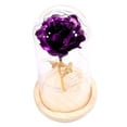 thumbnail image 3 of Rose In Glass Dome Wooden Base Glass Dome with Led Flower Lamps Purple, 3 of 9