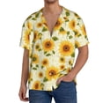 thumbnail image 1 of KLL European-style Pattern Sunflower Print Men's Shirt Short Sleeve Button Down Summer Cuba Beach Shirts-Medium, 1 of 5