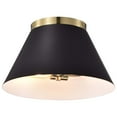 thumbnail image 3 of Nuvo Lighting Dover - 3 Light - Small Flush Mount - Black with Vintage Brass, 3 of 6
