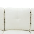 thumbnail image 5 of White Faux Leather Living Room Sofa Set, 5 of 8