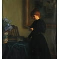 thumbnail image 2 of Paul THOMAS 20x21 Black Ornate Framed Double Matted Museum Art Print Titled: Young Girl Reading a Letter (1859 - 1900), 2 of 5