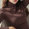 thumbnail image 1 of Turtleneck Basic Women Thermal T Shirt Plain Winter Stretch Top Bottoming Shirt, 1 of 8