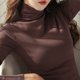 thumbnail image 1 of Turtleneck Basic Women Thermal T Shirt Plain Winter Stretch Top Bottoming Shirt, 1 of 8