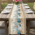 thumbnail image 4 of Starfish Coastal Table Runner 70 Inches, Summer Ocean Coral Conch Seagrass Vintage Brown Bed Runner Dresser Scarves Tabletop for Indoor Outdoor Parties/Ceremony/Banquet, 13" x 70", 4 of 9