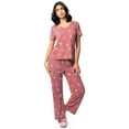 thumbnail image 2 of Fruit of the Loom Women's Soft & Breathable V-Neck Short Sleeve Top & Pajama Pant Set, Sizes S-4X, 2 of 10