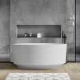 thumbnail image 2 of Rainlex 49" Freestanding Soaking Solid Surface Bathtub in White, 2 of 12