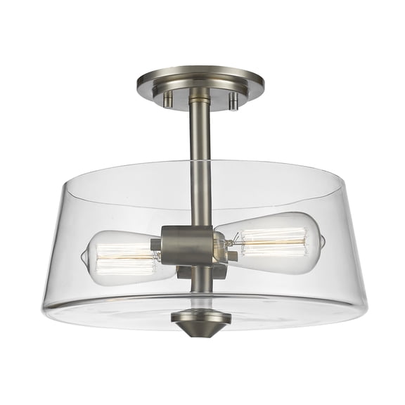 Z-Lite Annora 2 Light Semi Flush Mount in Brushed Nickel