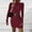 Wine Dresses for Women, variant on SMihono Fashion Women Mock Neck Ribbed Bodycon Dress Long Sleeve Mini Pencil Dresses with Belt Mini Wrap Sweater Dress Wine 4