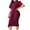 Burgundy, variant on IROINNID Formal Dress for Women Wedding Guest Evening Party Formal Dress Solid Color Round Neck Commuting To Work Dress,Green