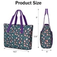 thumbnail image 3 of Tote Bag for Women - Dark Blue Christmas Gnome and Gift Pattern Shoulder Bag - Large Utility Work Duffle Bag with Zipper Handbag for Travel, Work, Sprots, 3 of 5