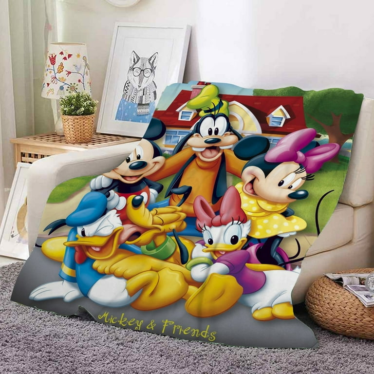 Mickey Mouse Cartoon Novelty Throw Blanket,Home Decor Bedding Kids Throw  Blankets Fits Couch Sofa Bedroom Living Room Suitable for Kids Adults 