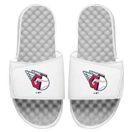 

Men s ISlide White Cleveland Guardians Primary Logo Slide Sandals