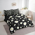 thumbnail image 4 of Manfei Cartoon Rustic Flower 7-Piece Bedding Comforter Set, Groovy Daisy King Bedding Sets, Black White Cartoon Reversible Bed Sheets, Luxury Bedroom Decor, 4 of 8