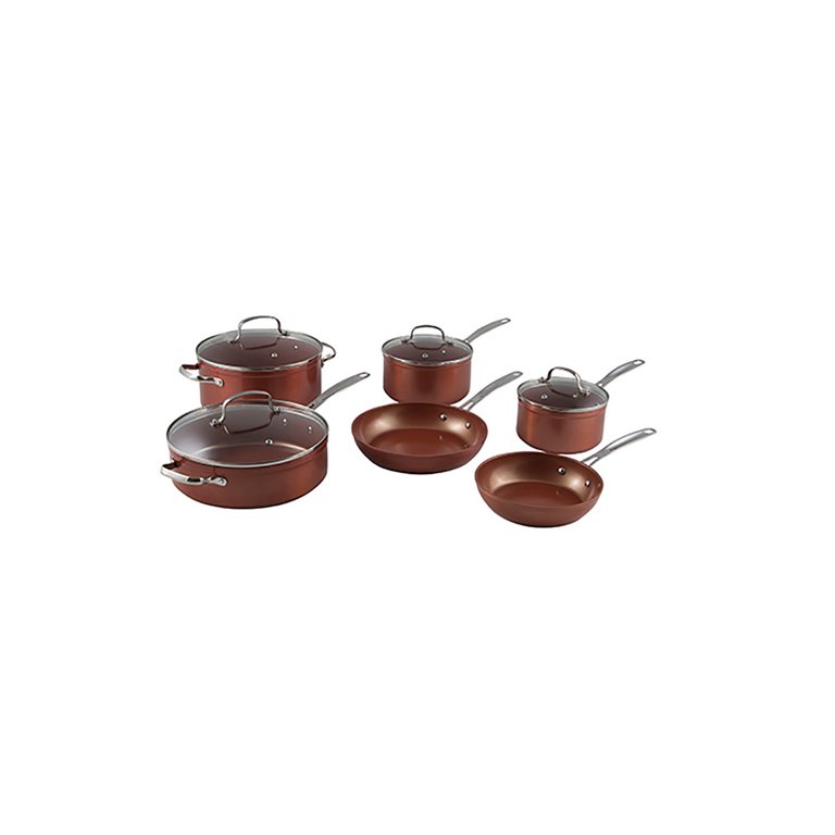 Nuwave Duralon Ceramic Non-Stick 7-Piece Cookware Set w/ BBQ Grill Pan -  Bed Bath & Beyond - 16258590