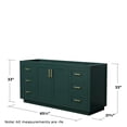 thumbnail image 3 of Wyndham Collection Miranda 66" No-Sink Wood Single Bathroom Vanity in Green/Gold, 3 of 4