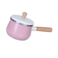 thumbnail image 1 of serony Nonstick Enamel Sauce Pan Pot with Lid Kitchen Cookware Pink Saucepan, 1 of 9