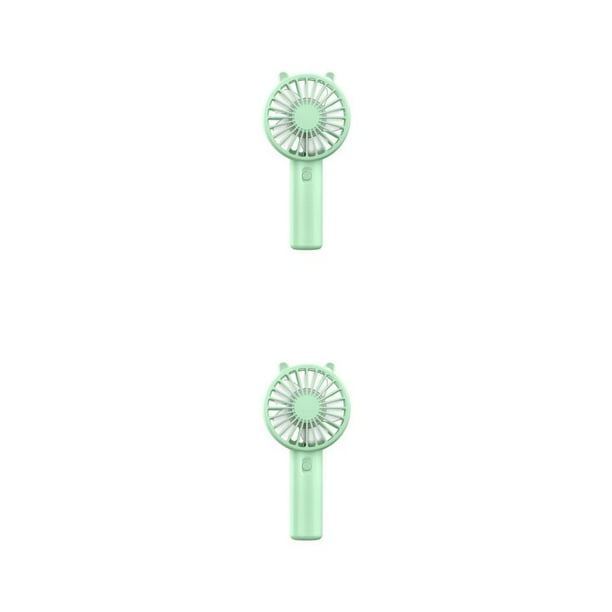 Bearachild Ventilador de mano Ventiladores USB Dispositivo de enfriamiento de de escritorio con enfriador de pestañas base para mujeres niñas Verde 2Conjunto