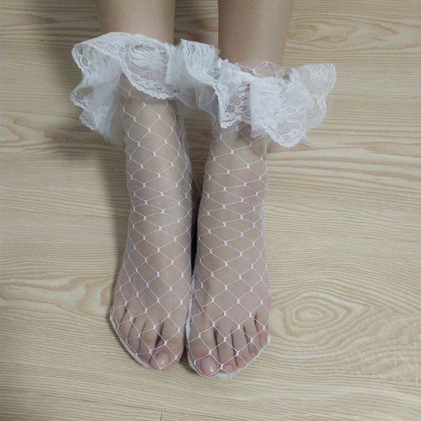 Medias de encaje blanco pantimedias mujer verano lolita lolita medias de pila medias medias