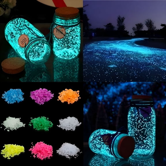BPPEG Glow in The Dark Gravel, Fish Tank Aquarium Gravel Sand, Decorative Gravel Rocks, Aquarium Gravel Stones for Home and Fairy Garden Decoration (Sky Blue)