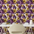 thumbnail image 2 of Ambesonne Tropical Peel & Stick Wallpaper for Home, Monstera Leaves Hibiscus, 13"x72", Purple Dark Yellow, 2 of 5