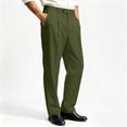 thumbnail image 3 of biudgviw Dress Pants for Men Straight Leg Casual Work Trousers Button Waist Pleated Suit Pants with Pockets for Business Office(Army Green,Large), 3 of 6