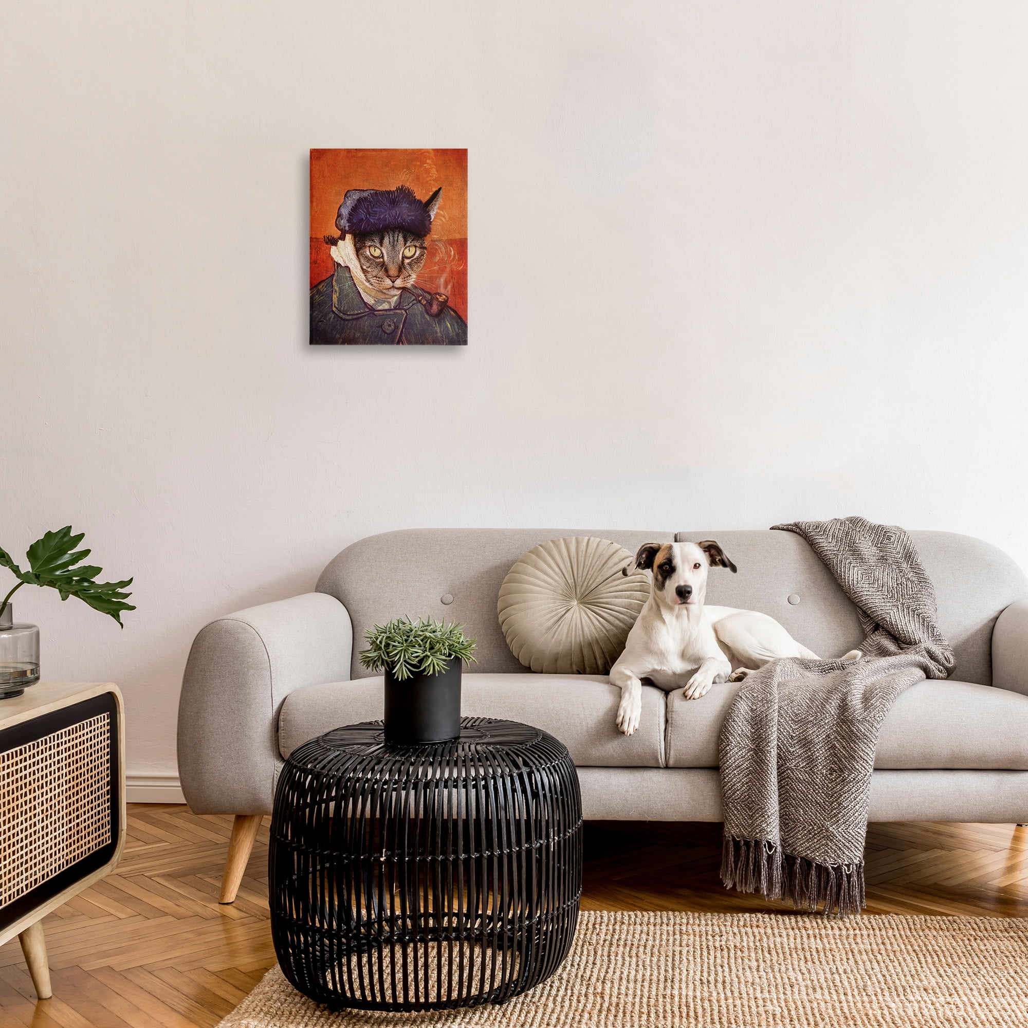 Stupell Industries Classic Cat Self Portrait Animals & Insects Painting Gallery Wrapped Canvas Art Print Wall Art, 16 x 20