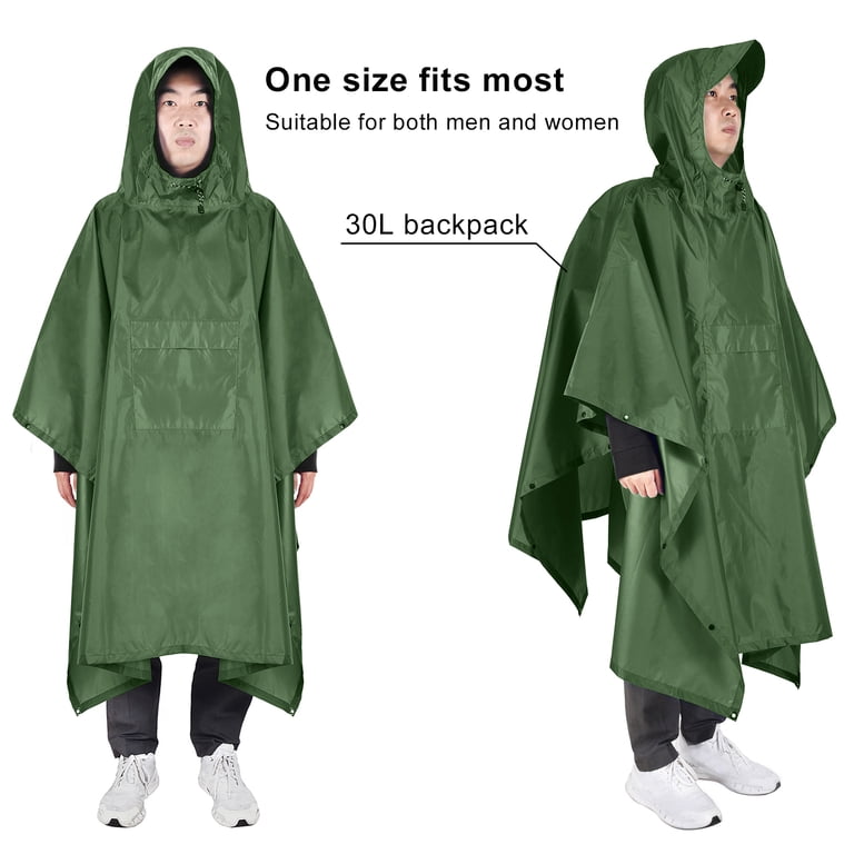 TOMSHOO Rain Poncho, Raincoat, Waterproof Camping Tent, Tarpaulin